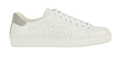 Gucci Interlocking G Ace Trainers, Mens, Leather, White, UK11.5, 3*