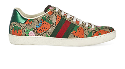 Gucci GG Supreme Canvas Strawberry Trainers, front view