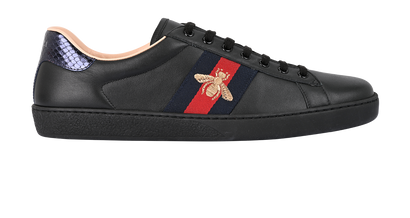Gucci Ace Trainers, &pound;395, Shoes, Black, Leather, Front view