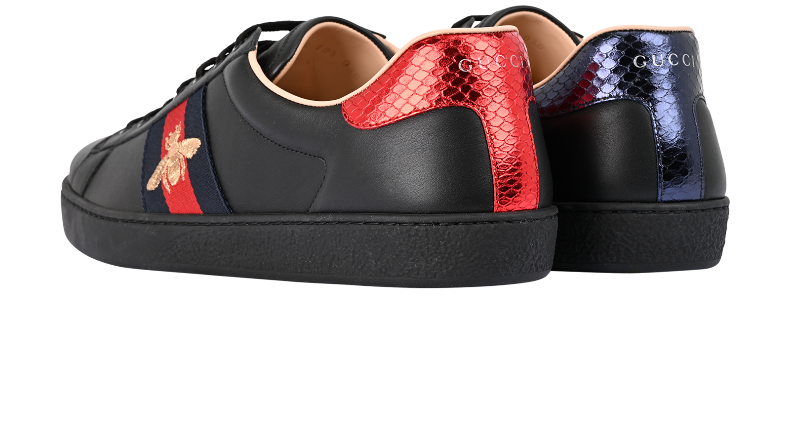 Gucci Ace Trainers, &pound;395, Shoes, Black, Leather, Back view