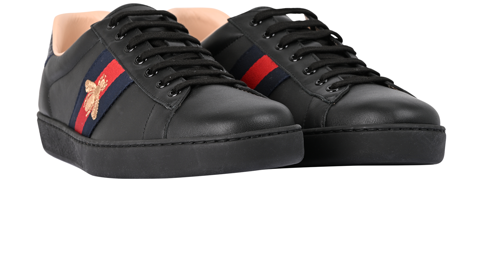 Gucci Ace Trainers, &pound;395, Shoes, Black, Leather, Side view
