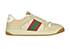 Gucci Screener Sneakers, £350, Shoes, Beige/Green/Pink, Fabric/Leather, Front view