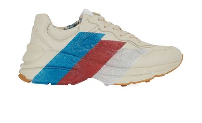 Gucci Glitter Web Print Trainers, front view