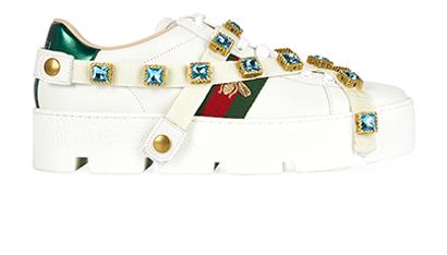 Gucci Crystal Embellished Bee Trainers, front view