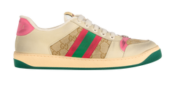 Gucci Screener Sneakers, Canvas/Leather, Beige/Pink, UK7.5, B/DB, 3*