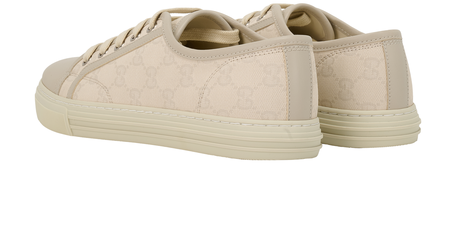 Gucci Low Top Miro Sneakers, &pound;295, Shoes, Cream, Canvas, Back view