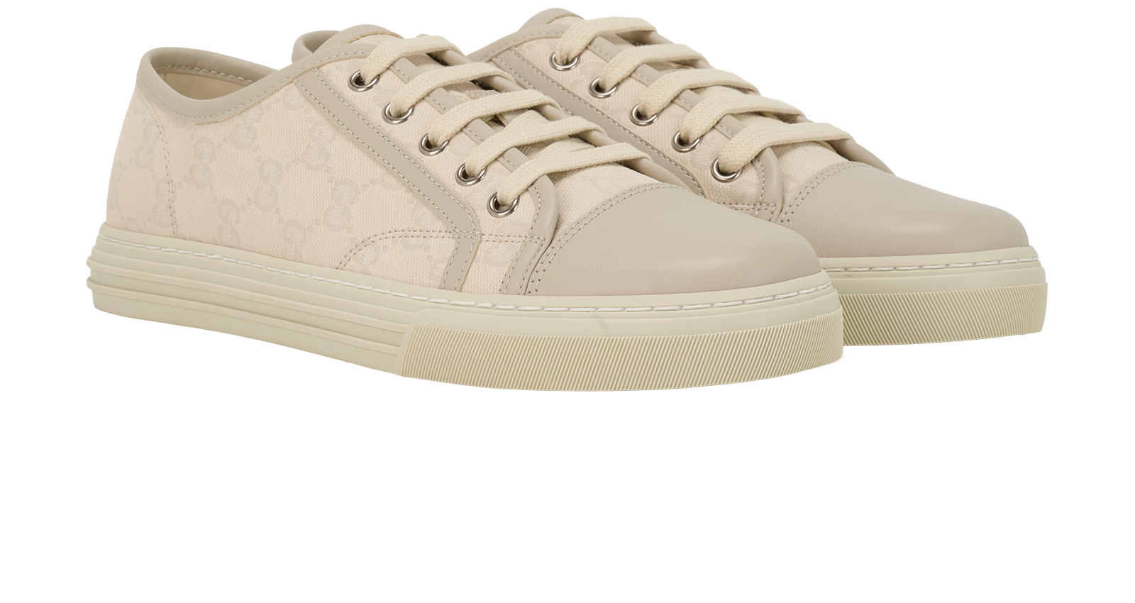 Gucci Low Top Miro Sneakers, &pound;295, Shoes, Cream, Canvas, Side view