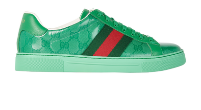 Gucci GG Ace Trainers, &pound;220, Shoes, Green, Canvas, Front view