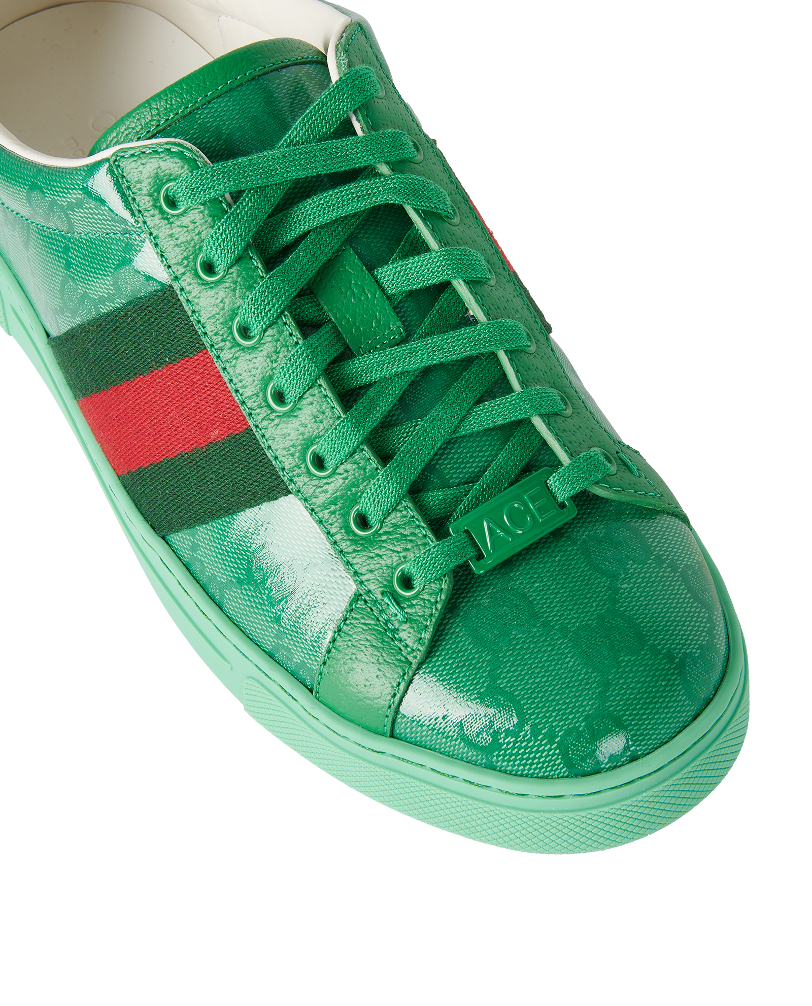 Gucci GG Ace Trainers, &pound;220, Shoes, Green, Canvas, Other view