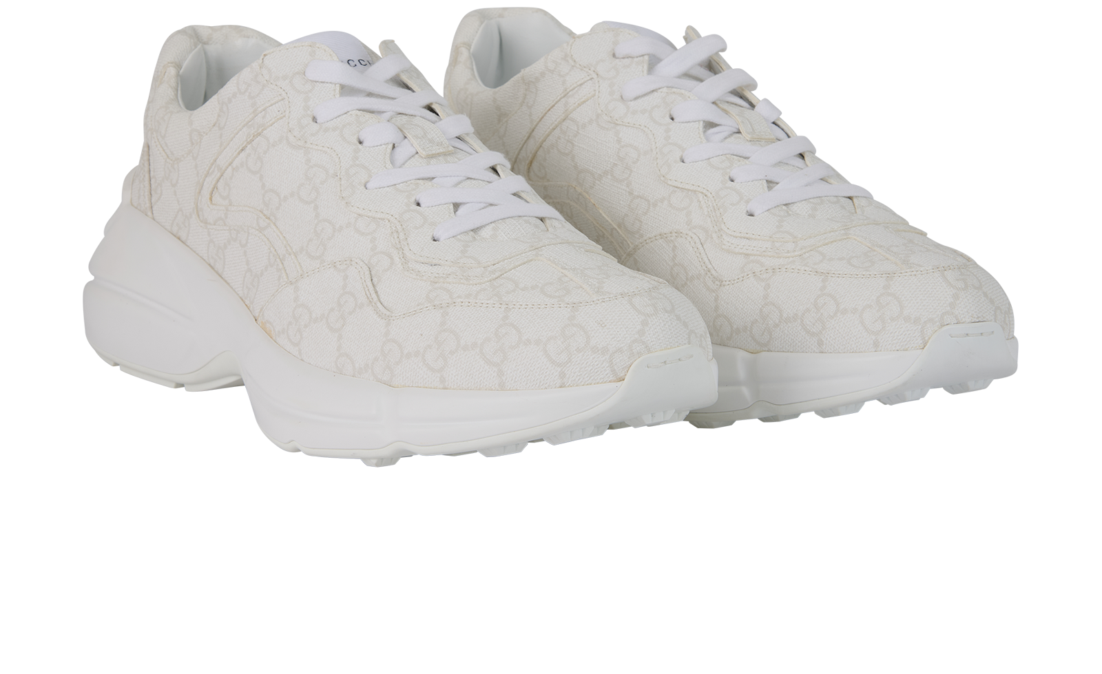 Gucci Rhyton Sneakers, &pound;375, Shoes, White, Canvas, Side view