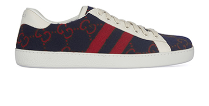 Gucci GG Ace Logo Print Sneakers, front view