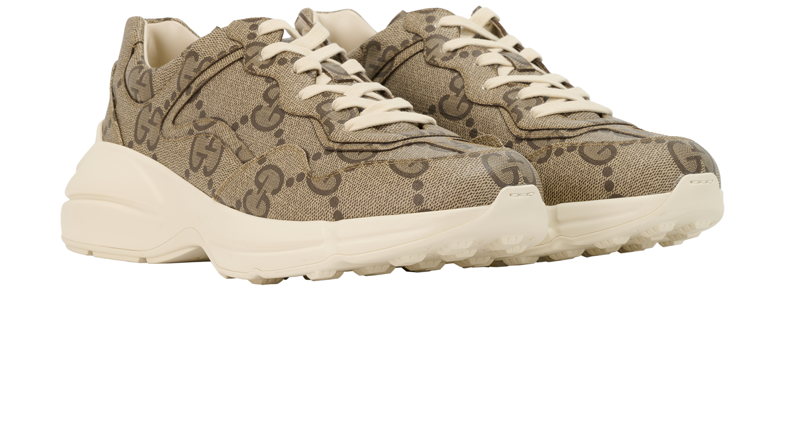Gucci GG Rhyton Trainers, &pound;320, Shoes, Beige, Leather, Side view
