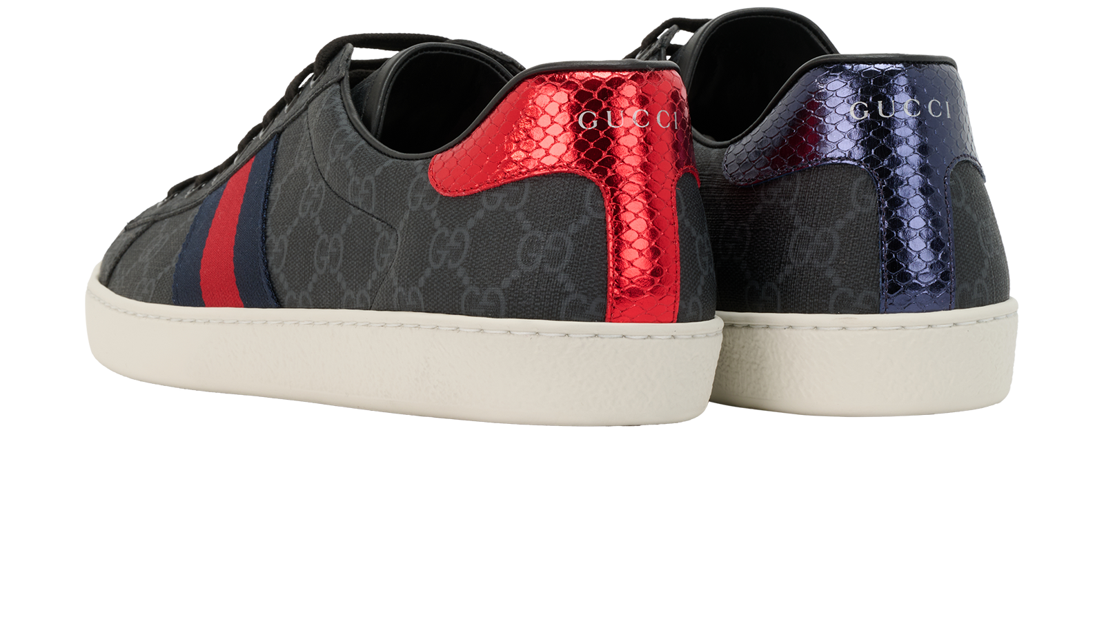 Gucci Ace Trainers, &pound;295, Shoes, Black, Canvas, Back view