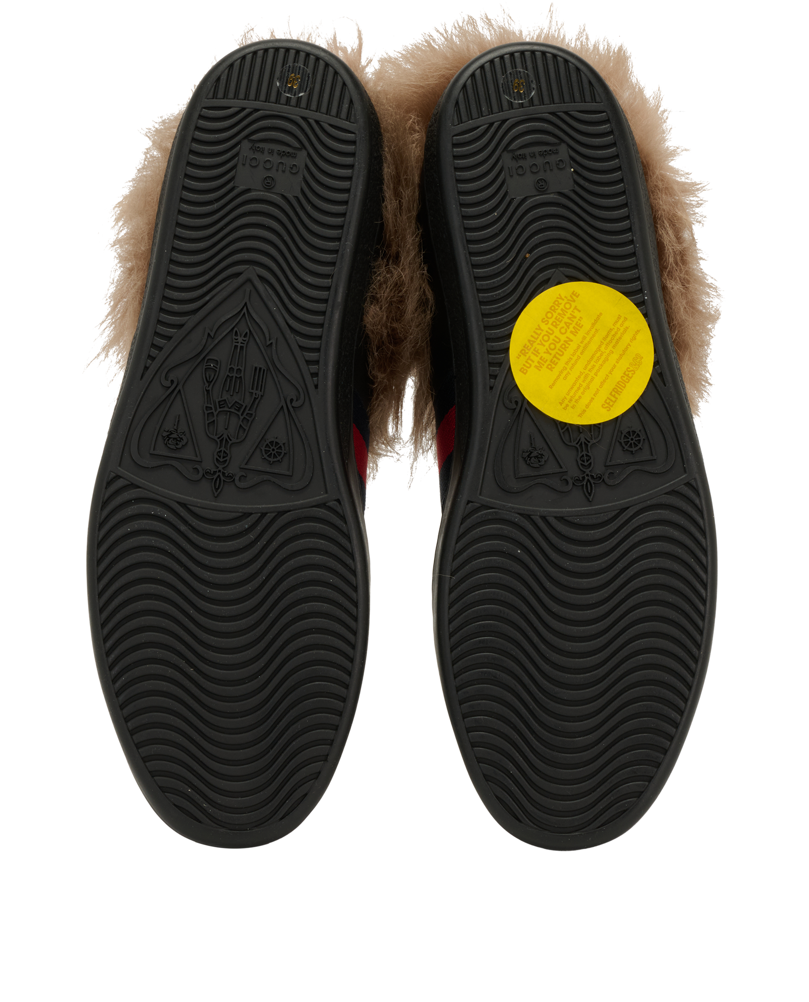 Gucci New Ace Low Fur Bee Trainers, &pound;320, Shoes, Black, Leather, Top view