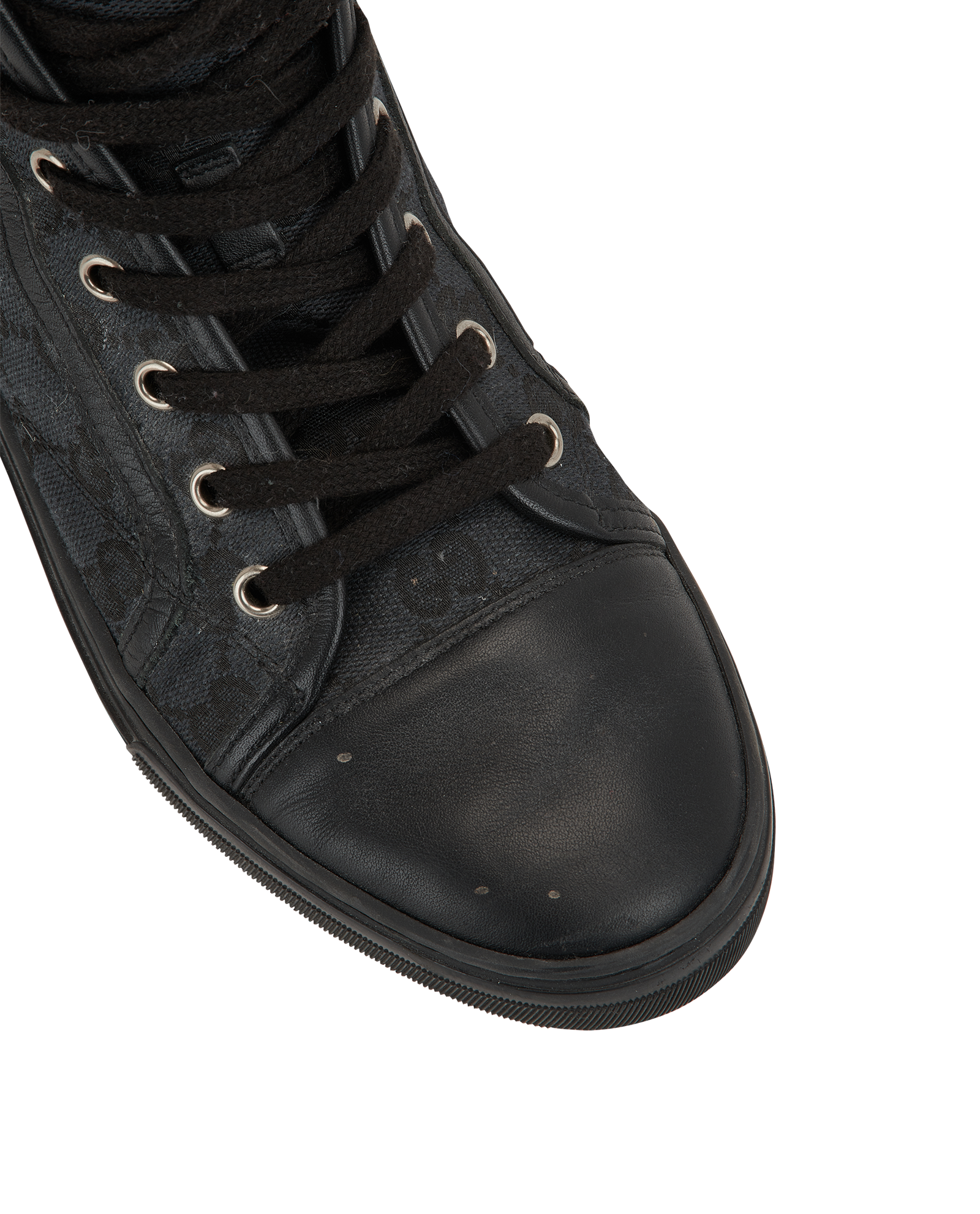 Gucci GG High Top Trainers, &pound;150, Shoes, Black, Coated Canvas, Other view