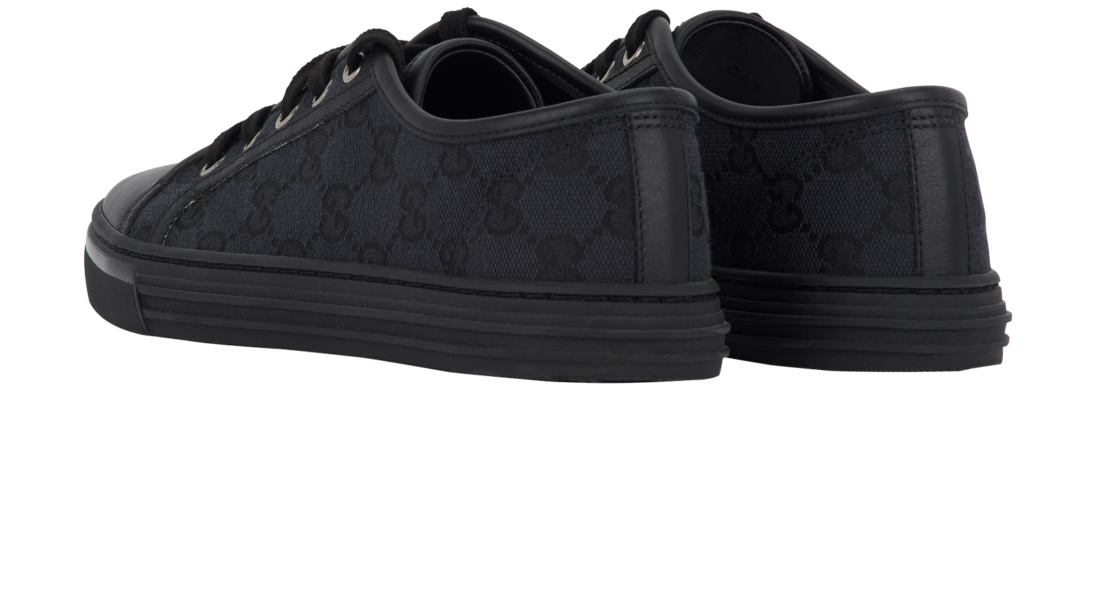 Gucci GG Miro Soft, &pound;275, Shoes, Black, Canvas/Leather, Back view