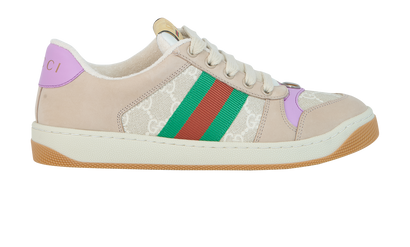 Gucci Screener GG Trainers, £375, Shoes, Beige/Purple, Canvas/Leather, Front view