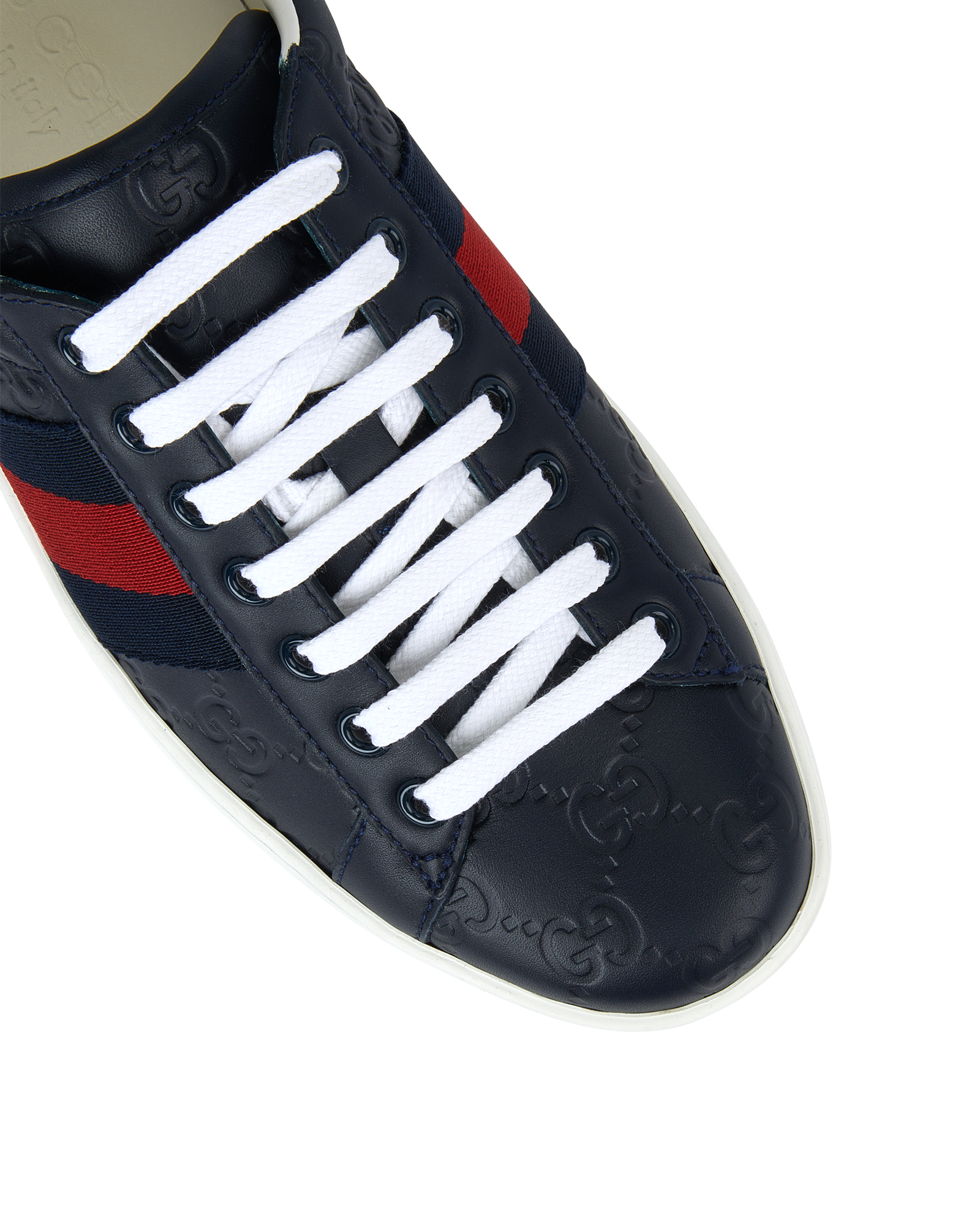 Pre-loved Gucci GG Web Ace Trainers - £375