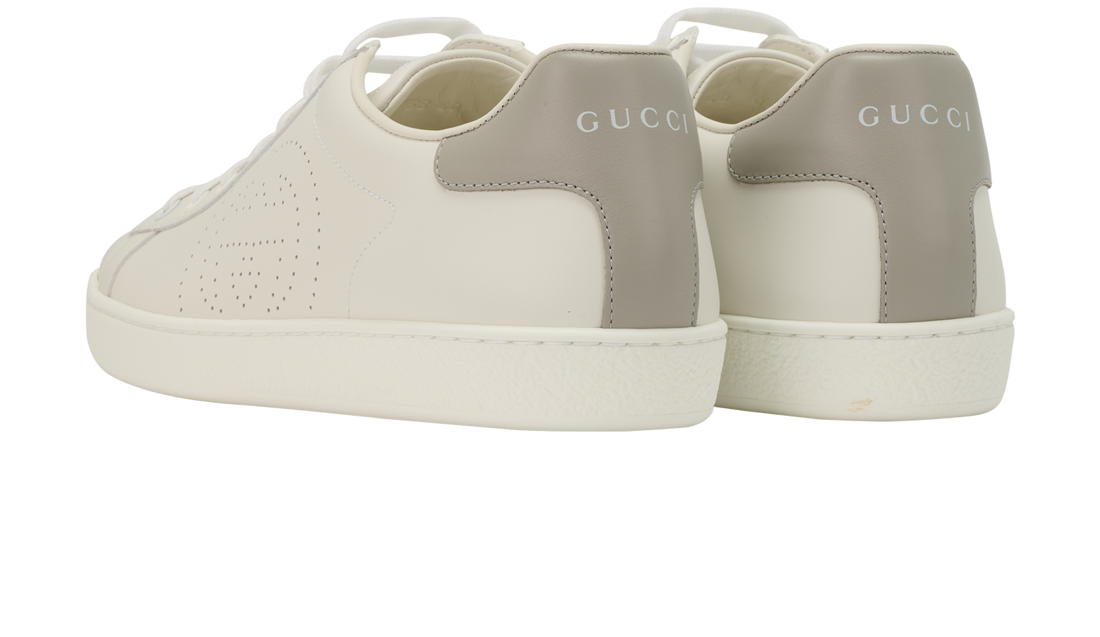 Gucci Ace Trainers, &pound;250, Shoes, Grey/White, Leather, Back view