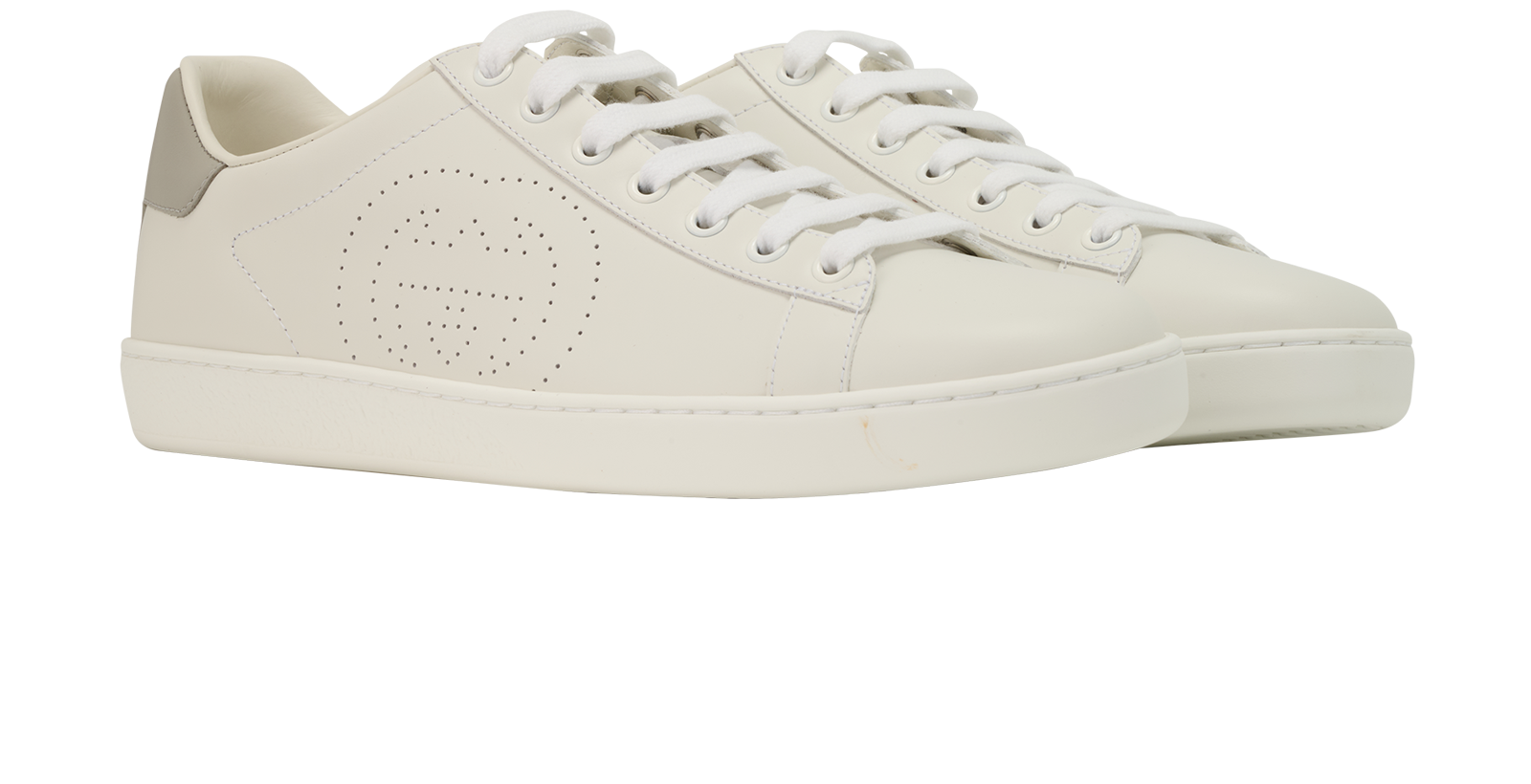 Gucci Ace Trainers, &pound;250, Shoes, Grey/White, Leather, Side view