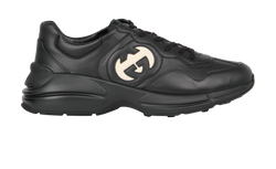 Gucci Rhyton GG Trainers, Leather, Black, UK12.5, DB/B, 4*