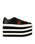 Gucci Black Leather Peggy Platform Sneakers, front view