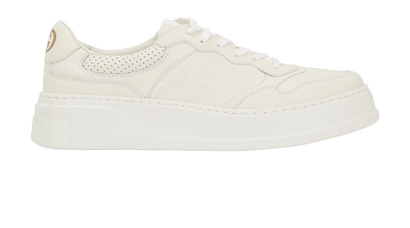 Gucci GG Embossed Trainers, &pound;350, Shoes, White, Leather, Front view