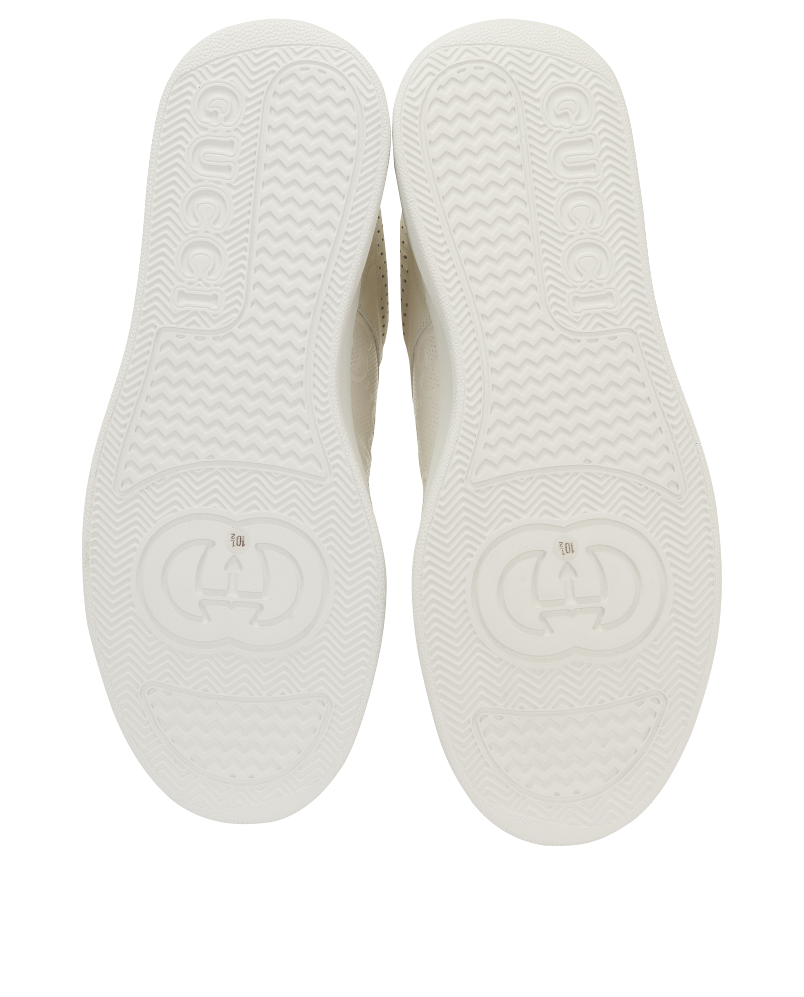 Gucci GG Embossed Trainers, &pound;350, Shoes, White, Leather, Top view