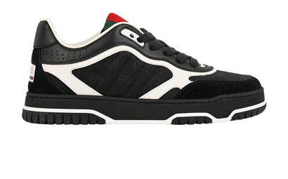 Gucci Re-Web Trainers, &pound;320, Shoes, Black/White, Canvas, Front view