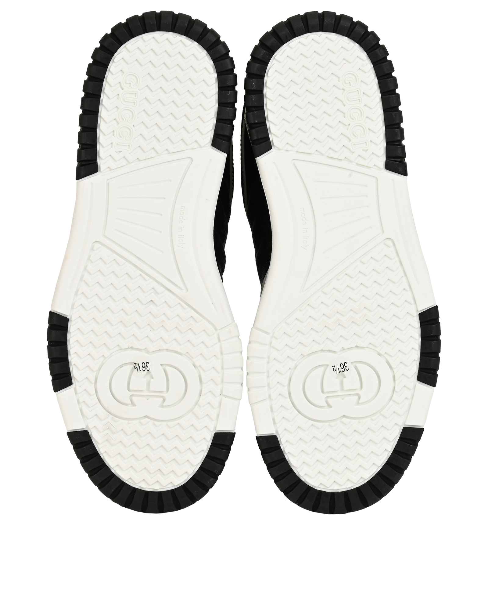 Gucci Re-Web Trainers, &pound;320, Shoes, Black/White, Canvas, Top view