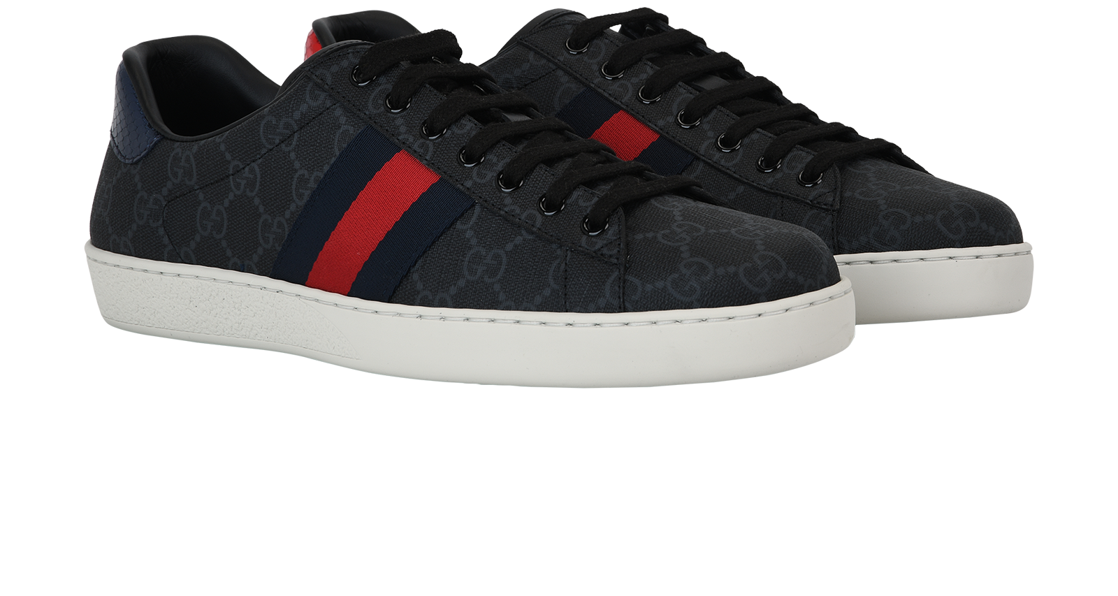 Gucci GG Ace Trainers, &pound;310, Shoes, Black/Red/White, Canvas, Side view