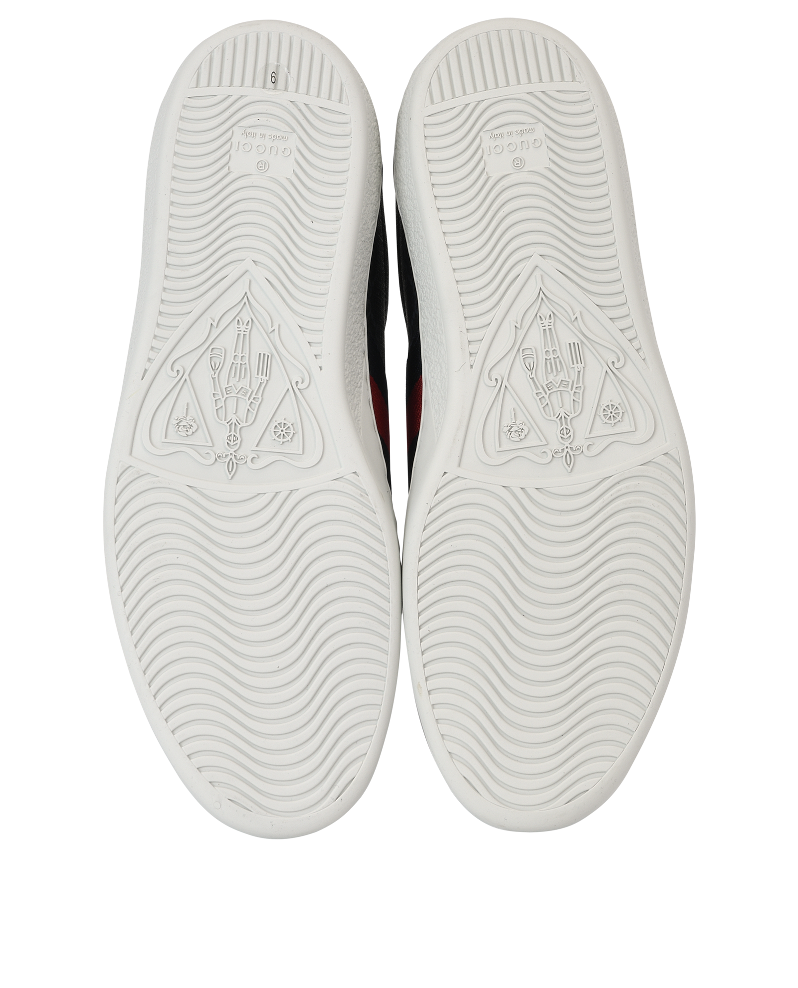 Gucci GG Ace Trainers, &pound;310, Shoes, Black/Red/White, Canvas, Top view