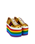 Gucci Gold Metallic Peggy Platform Sneakers, side view