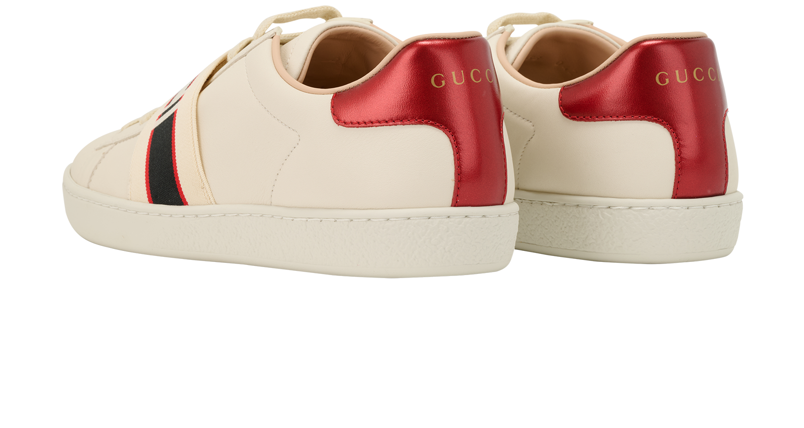 Gucci Ace Trainers, &pound;295, Shoes, Red/White, Leather, Back view