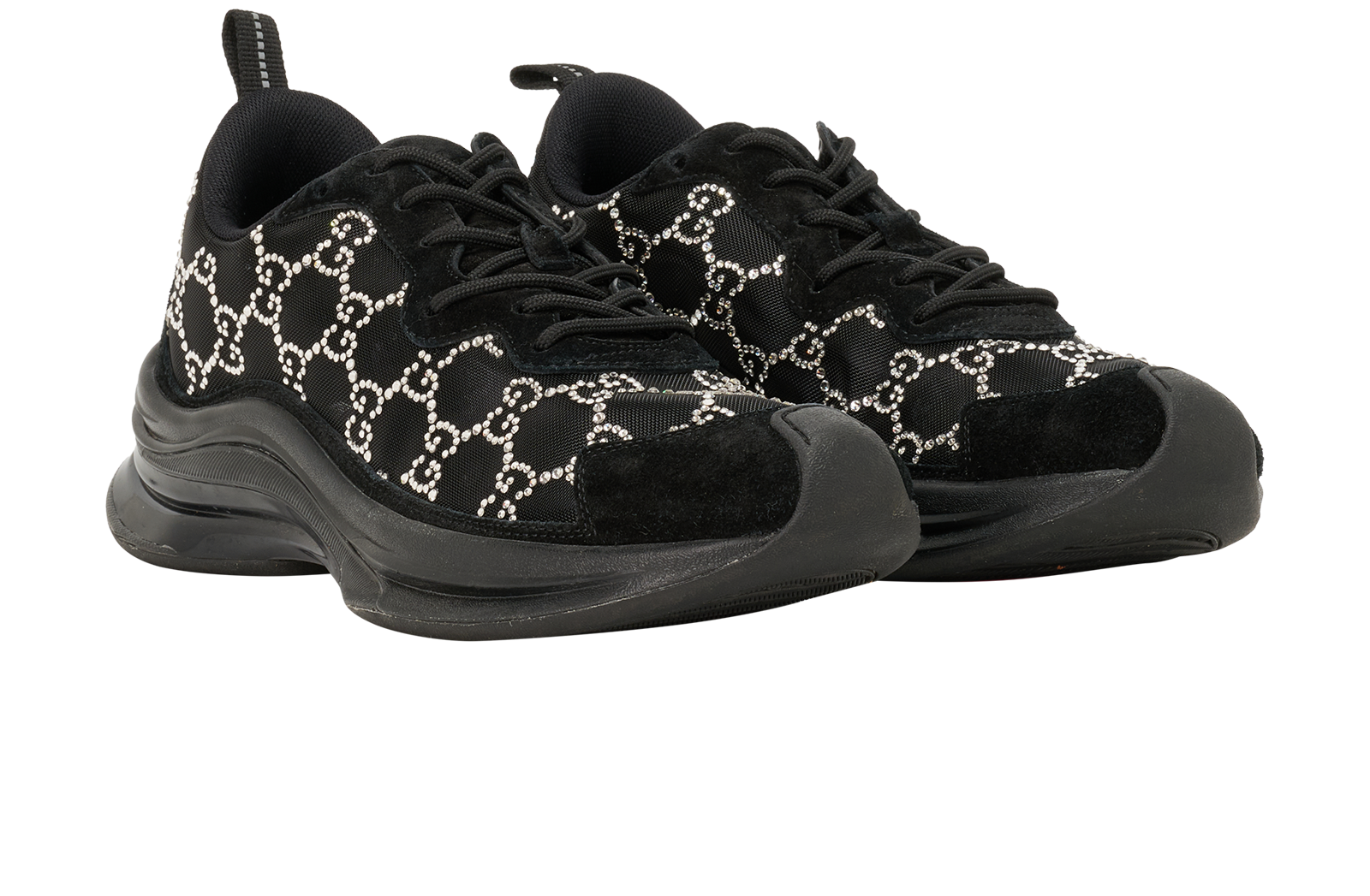 Gucci GG Trainers, &pound;450, Shoes, Black, Fabric, Side view