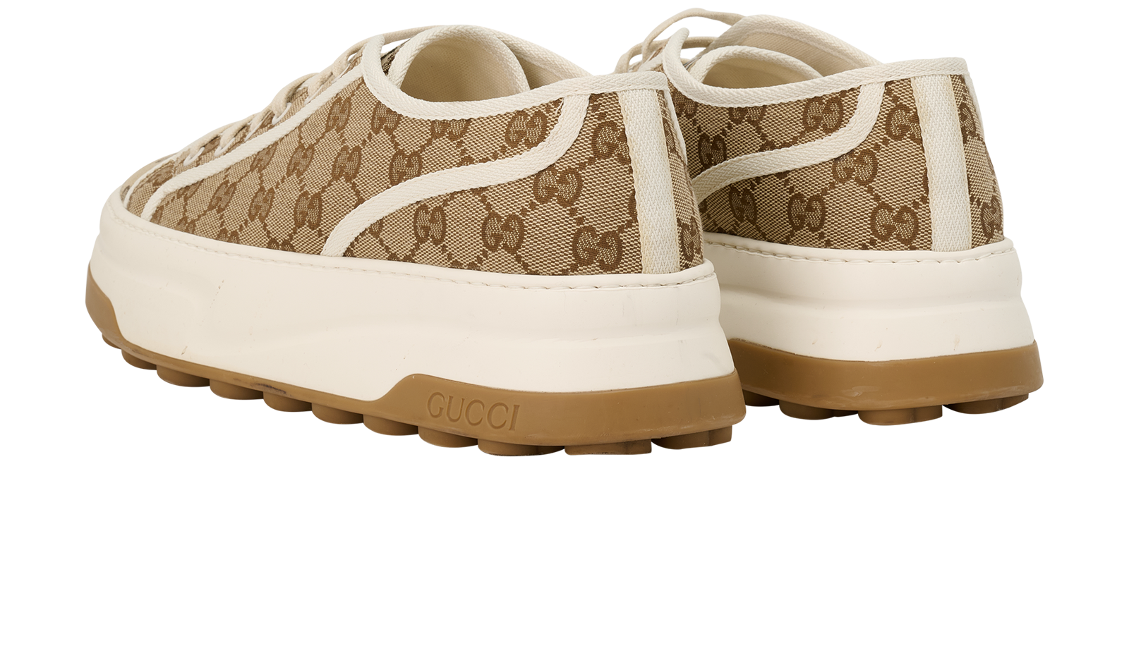 Gucci Tennis 1977 Trainers, &pound;290, Shoes, Beige, Canvas, Back view