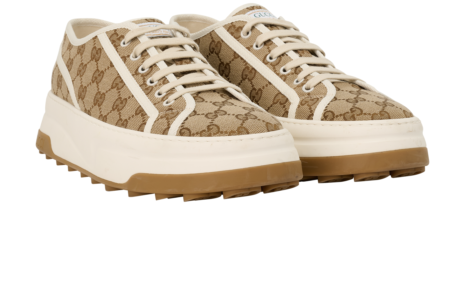 Gucci Tennis 1977 Trainers, &pound;290, Shoes, Beige, Canvas, Side view