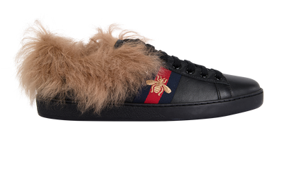 Gucci Ace Fur Trainers, front view