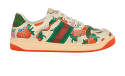 Gucci Strawberry Screener Trainers, Leather, Cream, UK6, B/DB, 3*