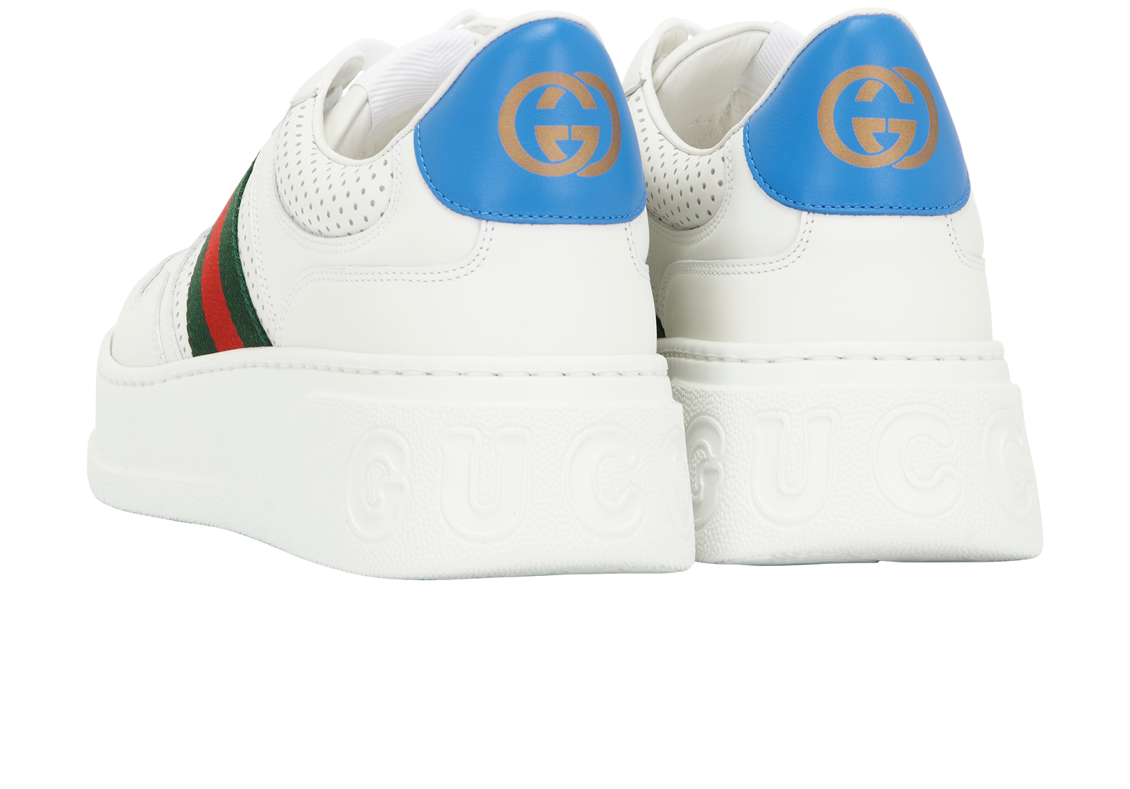 Gucci Chunky B Trainers, &pound;280, Shoes, White, Leather, Back view