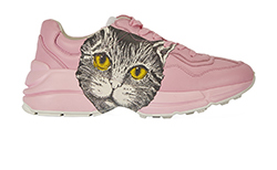 Gucci Rhyton Mystic Cat Sneakers, Leather, Pink, 5.5, B/DB, 5*