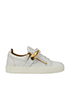 Giuseppe Zanotti Shark Tooth Leather White Sneakers, front view