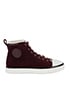 Hermes Burgundy High Top Jimmy Sneakers, front view
