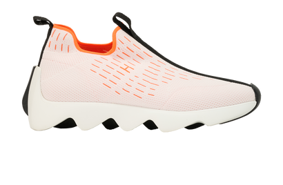 Hermes Eclair Trainers, &pound;450, Shoes, Black/Cream/Orange, Polyester Mix, Front view