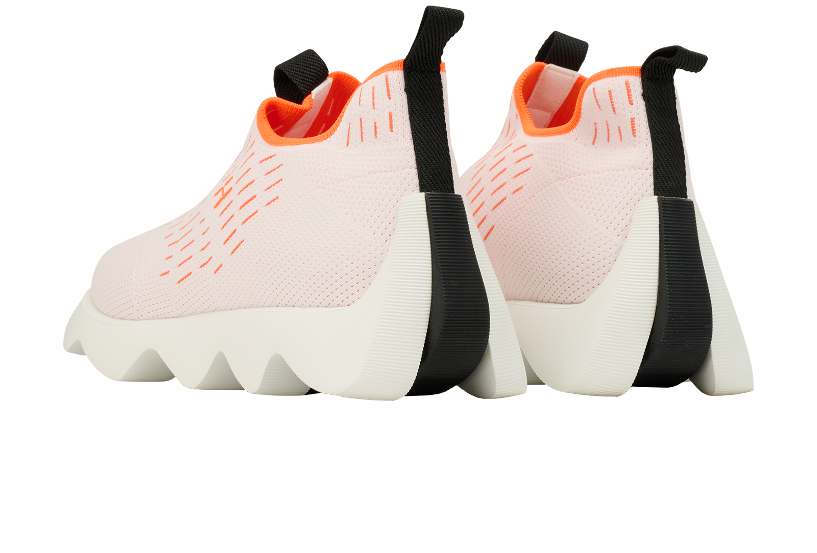 Hermes Eclair Trainers, &pound;450, Shoes, Black/Cream/Orange, Polyester Mix, Back view