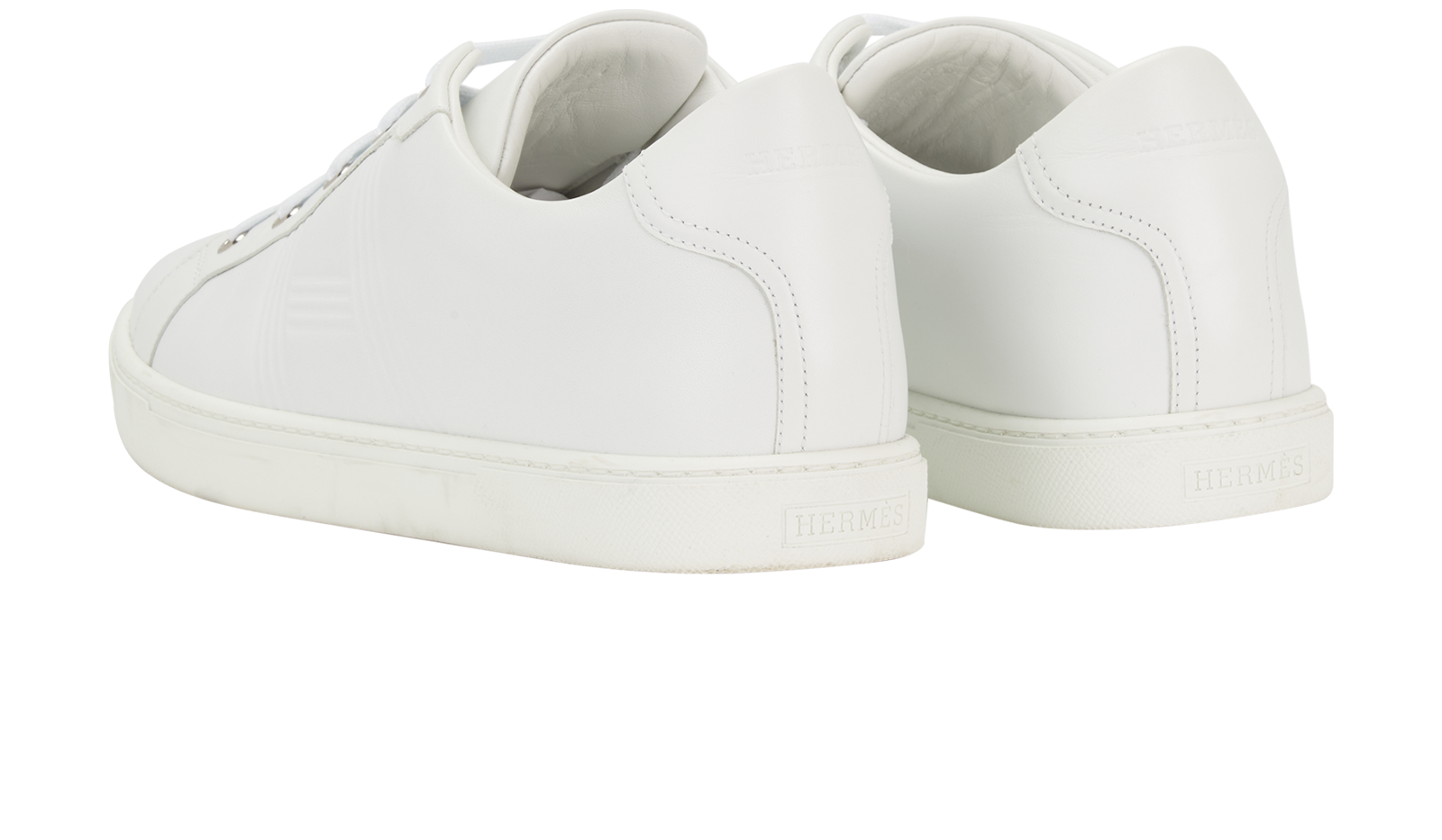 Hermes Avantage Trainers, &pound;295, Shoes, White, Leather, Back view