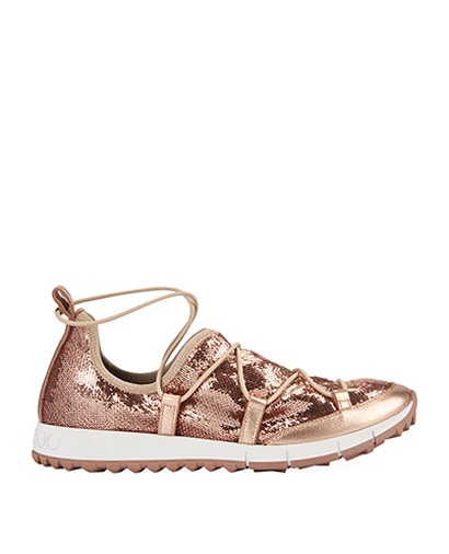 Jimmy Choo Andrea Tea Rose Sequins Sneakers, front view