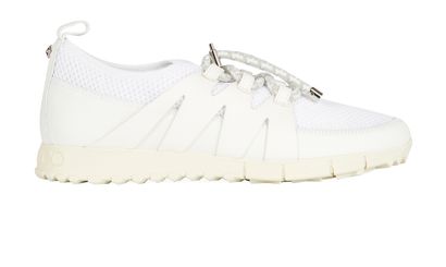 Jimmy Choo Trainers, &pound;180, Shoes, White, Fabric/Leather, Front view
