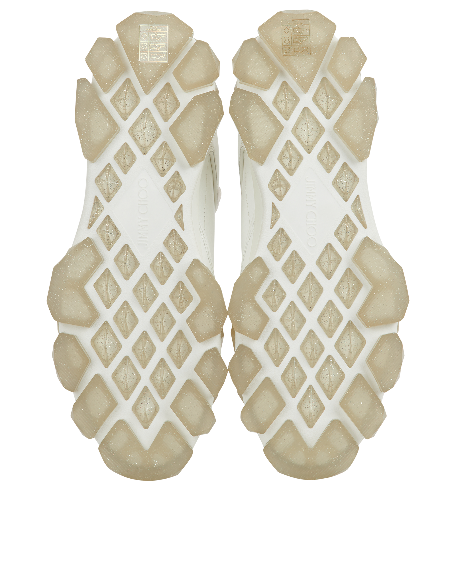 Jimmy Choo Diamond Strap Trainers, &pound;280, Shoes, White, Leather, Top view