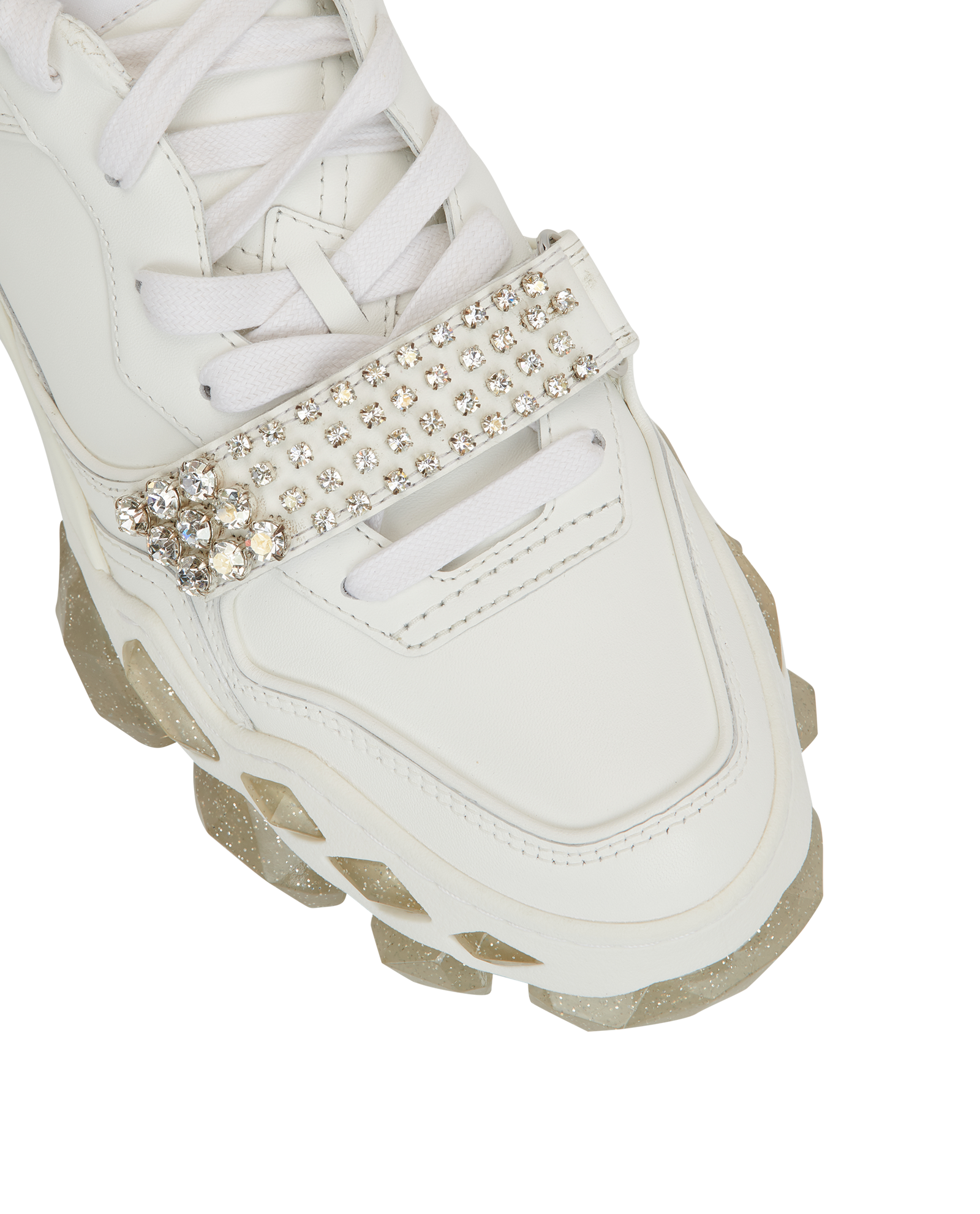 Jimmy Choo Diamond Strap Trainers, &pound;280, Shoes, White, Leather, Other view